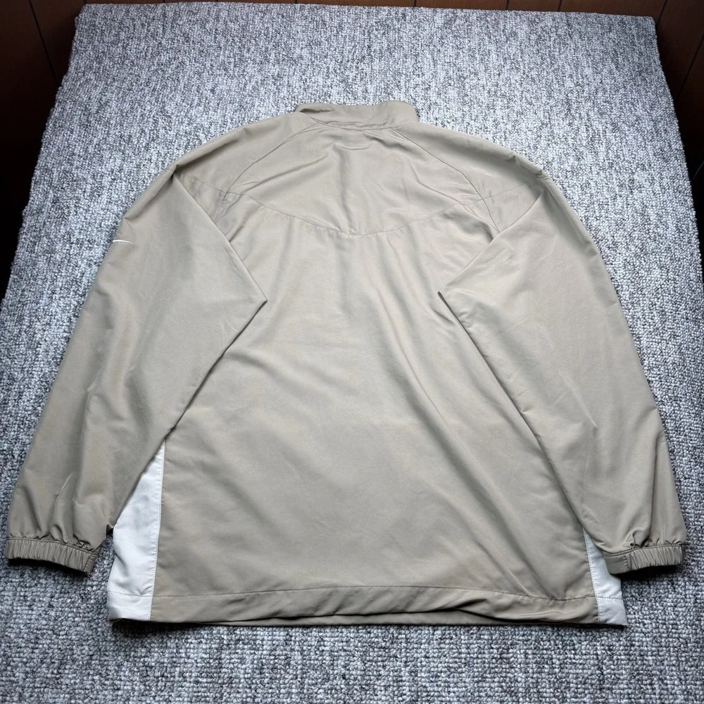 Nike Golf Pullover Mens XL Windbreaker 1/4 Zip Long Sleeve Beige 263522-235
